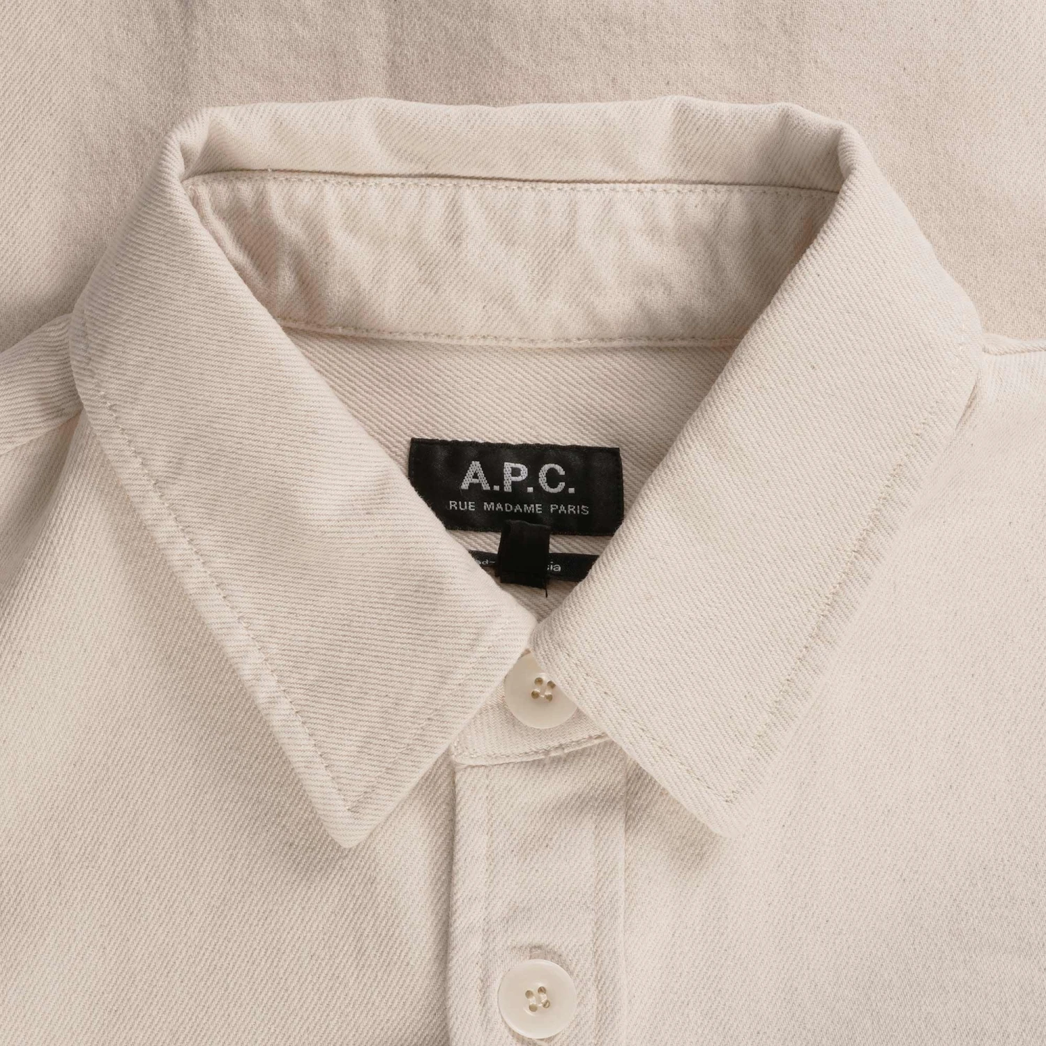 A.P.C. Basile Brodée Poitrine Overshirt - Ecru 4 A.P.C. Basile Brodée Poitrine Overshirt - Ecru - Image 2