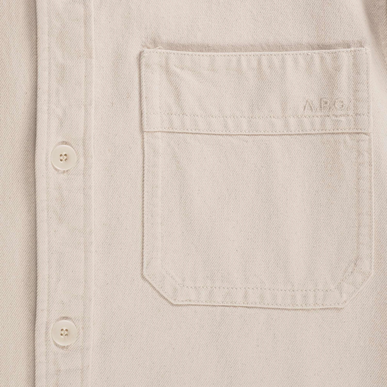 A.P.C. Basile Brodée Poitrine Overshirt - Ecru 5 A.P.C. Basile Brodée Poitrine Overshirt - Ecru - Image 3
