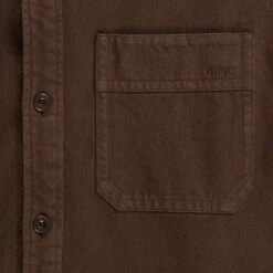 A.P.C. Basile Brodée Poitrine Overshirt - Marron -Emporio Clothing Shop a p c basile brodee poitrine overshirt marron p60791 898557 image