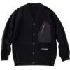 And Wander Shetland Wool Cardigan - Black -Emporio Clothing Shop and wander shetland wool cardigan black p61197 909493 image