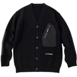And Wander Shetland Wool Cardigan - Black