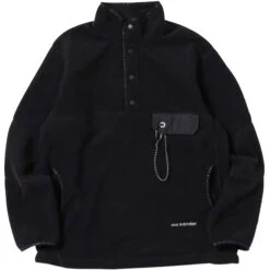 And Wander Wool Fleece Pullover - Black