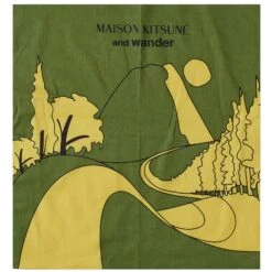 And Wander X Maison Kitsune Bandana - Khaki