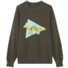 And Wander X Maison Kitsuné Dry Cotton Sweatshirt - Khaki -Emporio Clothing Shop and wander x maison kitsune dry cotton sweatshirt khaki p59319 873886 image