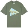 And Wander X Maison Kitsuné Dry Cotton T-Shirt - Khaki -Emporio Clothing Shop and wander x maison kitsune dry cotton t shirt khaki p59325 873950 image
