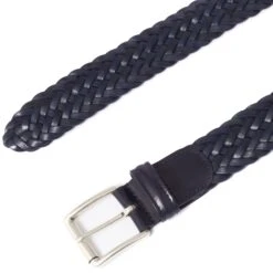 Anderson's Belts Woven Leather Belt - Navy -Emporio Clothing Shop andersons belts woven leather belt navy p32768 175286 image