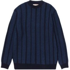 Anonymous Ism Ladder Knit Crew - Navy