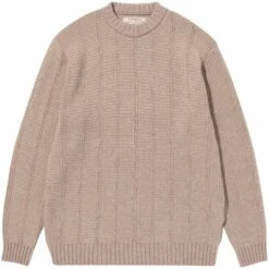 Anonymous Ism Ladder Knit Crew Neck - Beige
