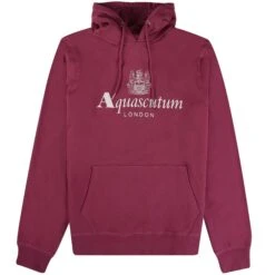 Aquascutum Large Logo Hoodie - Cordovan