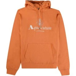 Aquascutum Large Logo Hoodie - Rust