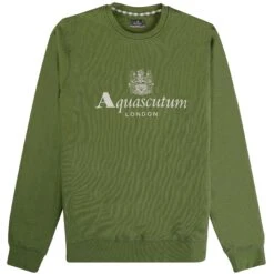 Aquascutum Large Logo Sweatshirt - Army Green