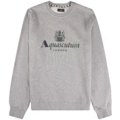 Aquascutum Large Logo Sweatshirt - Grey Mel
