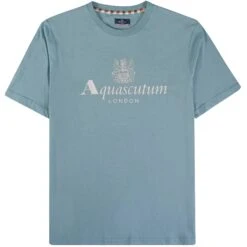 Aquascutum Large Logo T-Shirt - Avio