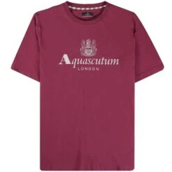 Aquascutum Large Logo T-Shirt - Cordovan
