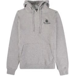 Aquascutum Small Logo Hoodie - Grey Mel