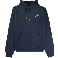 Aquascutum Small Logo Hoodie - Navy
