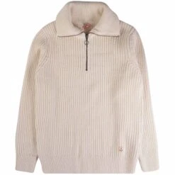 Armor-Lux Armor Lux Zip Neck Jumper - Natural