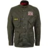 Barbour International Archive Stuarts Limited Edition Union Jack Waxed Jacket - Dark Olive -Emporio Clothing Shop barbour international archive stuarts limited edition union jack waxed jacket dark olive p56479 816906 image