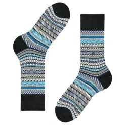 Burlington Socks Digital Fair Isle Socks - Black/Blue