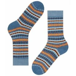 Burlington Socks Fair Isle Men Socks - Light Denim Blue
