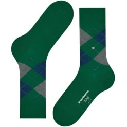 Burlington Socks King Socks - Green And Grey