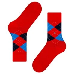 Burlington Socks King Soft Combed Socks - Red/Navy