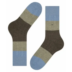 Burlington Socks Nautical Cable Socks - Blue/Grey