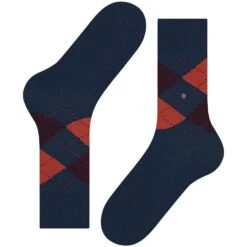 Burlington Socks Preston Socks - Navy And Orange