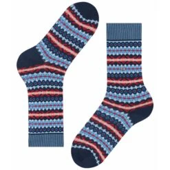 Burlington Socks Square Stripe Men Socks - Marine Navy