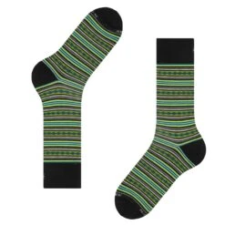 Burlington Socks Square Stripe Socks - Black