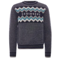 C17 - Cedixsept Jeans Script Peaks Knitted Sweatshirt - Navy Blue