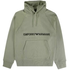 Emporio Armani Logo Hoodie - Sage