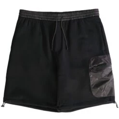 Emporio Armani Travel Essentials Double-Jersey Drawstring Board Shorts - Black