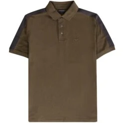 Emporio Armani Two Tone Polo Shirt - Fango