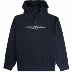 Emporio Armani Zip Neck Hoodie - Blu Navy