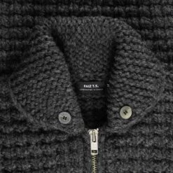 Emporio Clothing Shop 7 Emporio Clothing Shop -Emporio Clothing Shop faiz t s hand knitted waffle oxford cowichan grey p61036 906068 image