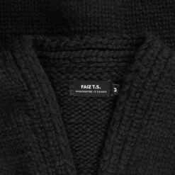 Faiz T.S Heavy Weight Hand Knitted Kyoto Robe - Black -Emporio Clothing Shop faiz t s heavy weight hand knitted kyoto robe black p61033 906108 image