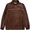 Fila Vintage Duke Velour 1/4 Zip With Piping - Brown Stone