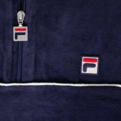 Fila Vintage Duke Velour 1/4 Zip With Piping - Navy -Emporio Clothing Shop fila vintage duke velour 1 4 zip with piping navy p56187 800511 image