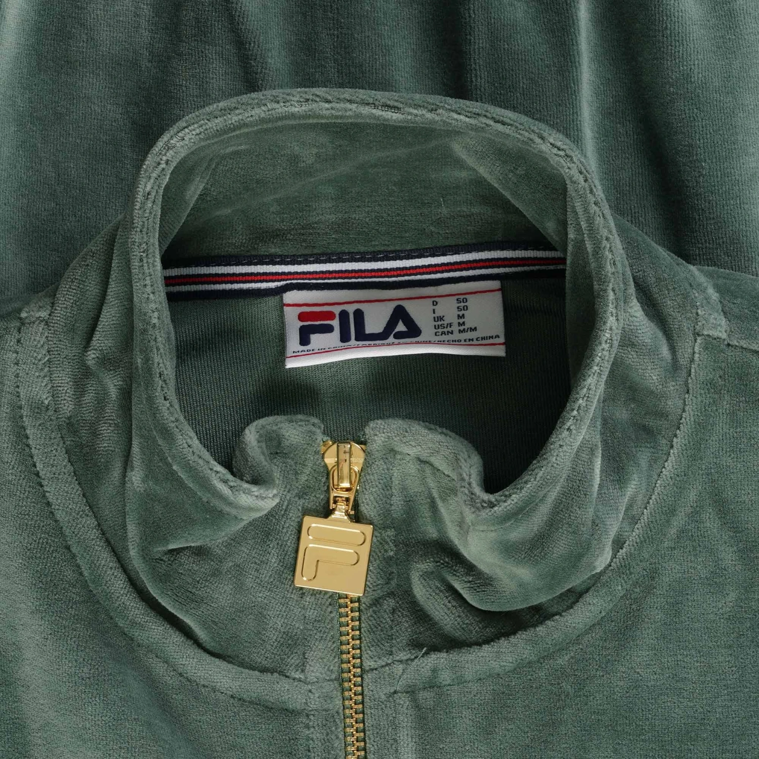 Fila Vintage Marc Velour Track Jacket - Dark Forest 4 Fila Vintage Marc Velour Track Jacket - Dark Forest - Image 2