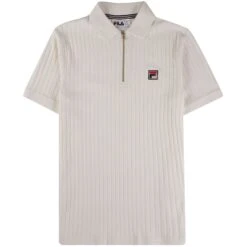 Fila Vintage Rufus Textured Stripe Polo - Gardenia