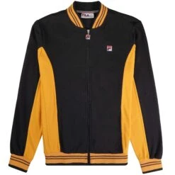 Fila Vintage Settanta Baseball Track Jacket - Black And Yam