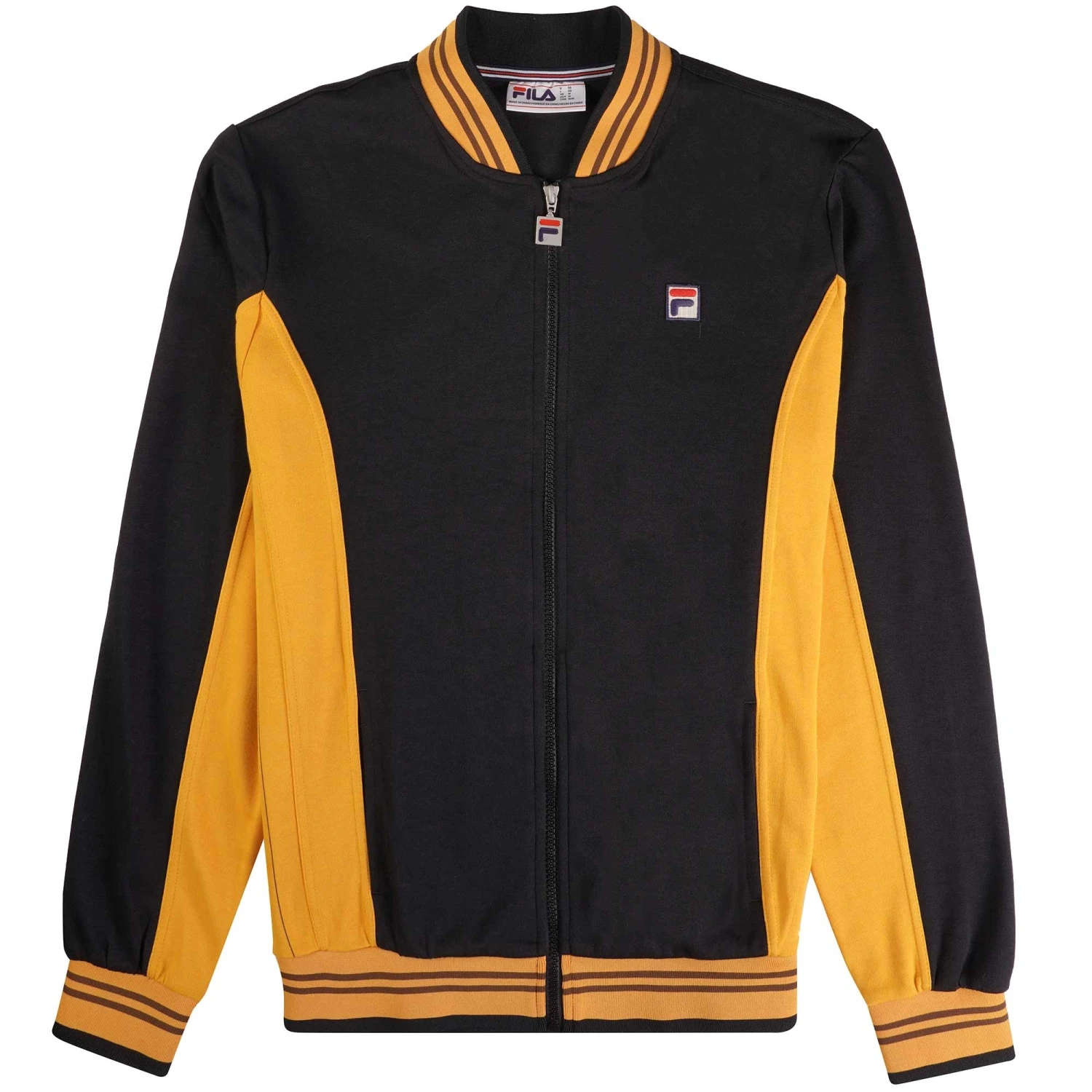 Fila Vintage Settanta Baseball Track Jacket - Black And Yam 3 Fila Vintage Settanta Baseball Track Jacket - Black And Yam