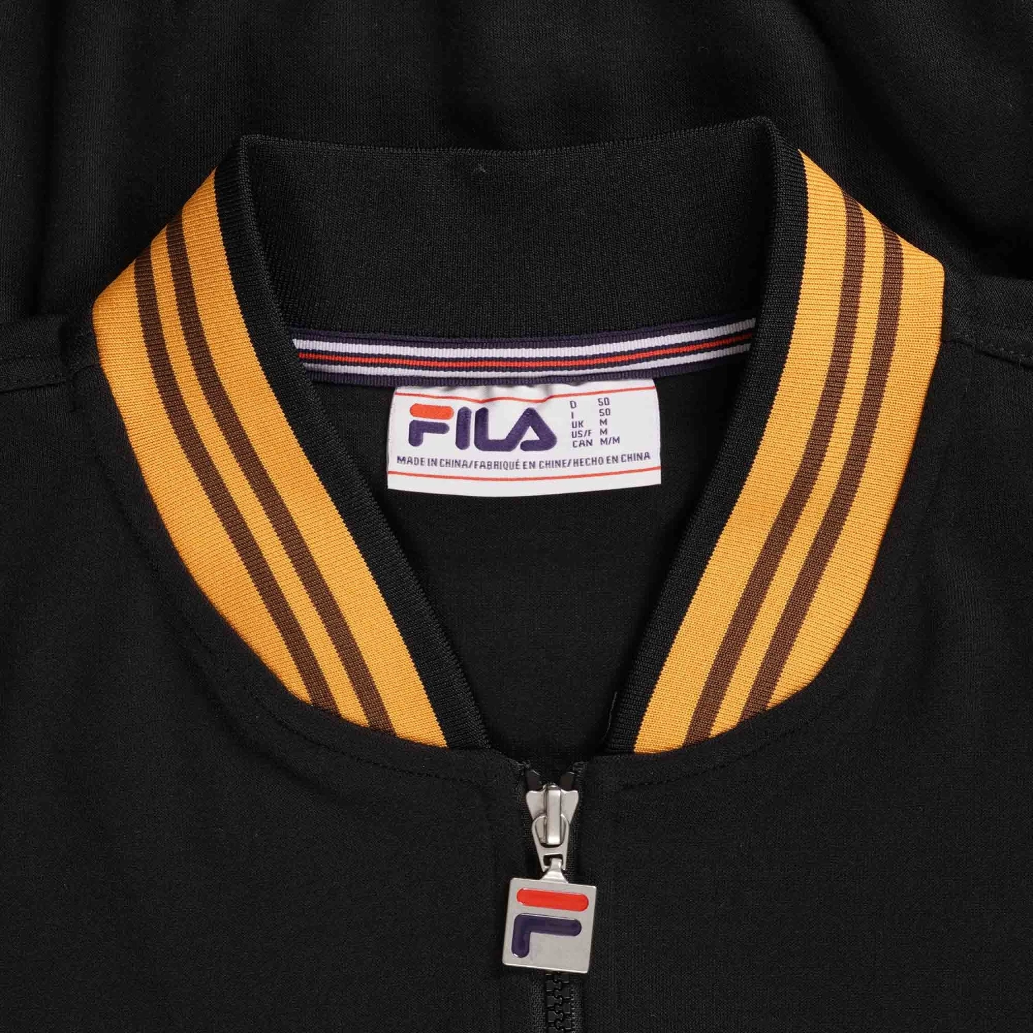 Fila Vintage Settanta Baseball Track Jacket - Black And Yam 4 Fila Vintage Settanta Baseball Track Jacket - Black And Yam - Image 2
