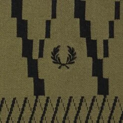 Fred Perry Argyle Panel Knitted T-Shirt - Uniform Green -Emporio Clothing Shop fred perry argyle panel knitted t shirt uniform green p58942 863457 image