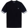 Fred Perry Bold Cuff Knitted T-Shirt - Navy
