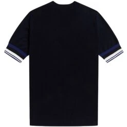 Fred Perry Bold Cuff Knitted T-Shirt - Navy -Emporio Clothing Shop fred perry bold cuff knitted t shirt navy p56234 802889 image