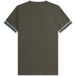 Fred Perry Bold Tipped Piqué T-Shirt - Field Green -Emporio Clothing Shop fred perry bold tipped pique t shirt field green p59488 876870 image