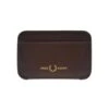 Fred Perry Burnished Leather Cardholder - Oxblood -Emporio Clothing Shop fred perry burnished leather cardholder oxblood p58883 859542 image