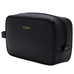 Fred Perry Burnished Leather Washbag - Black -Emporio Clothing Shop fred perry burnished leather washbag black p59466 875950 image